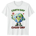 Earth Day Every Day Cute Earth Cartoon T-Shirt Save Planet Tee