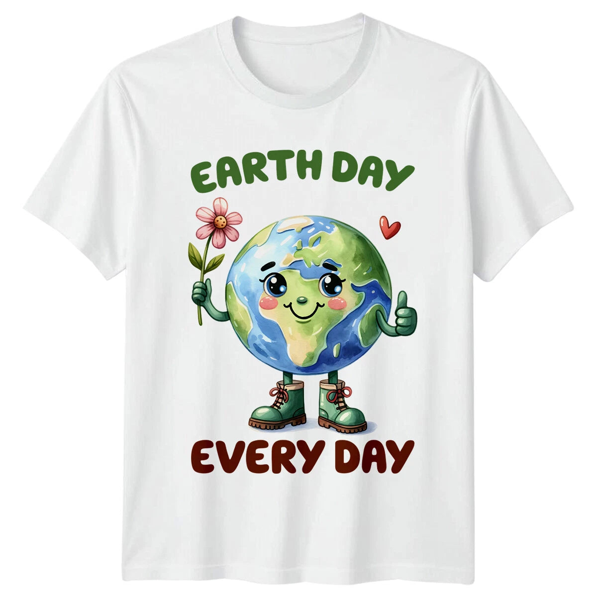 Earth Day Every Day Cute Earth Cartoon T-Shirt Save Planet Tee