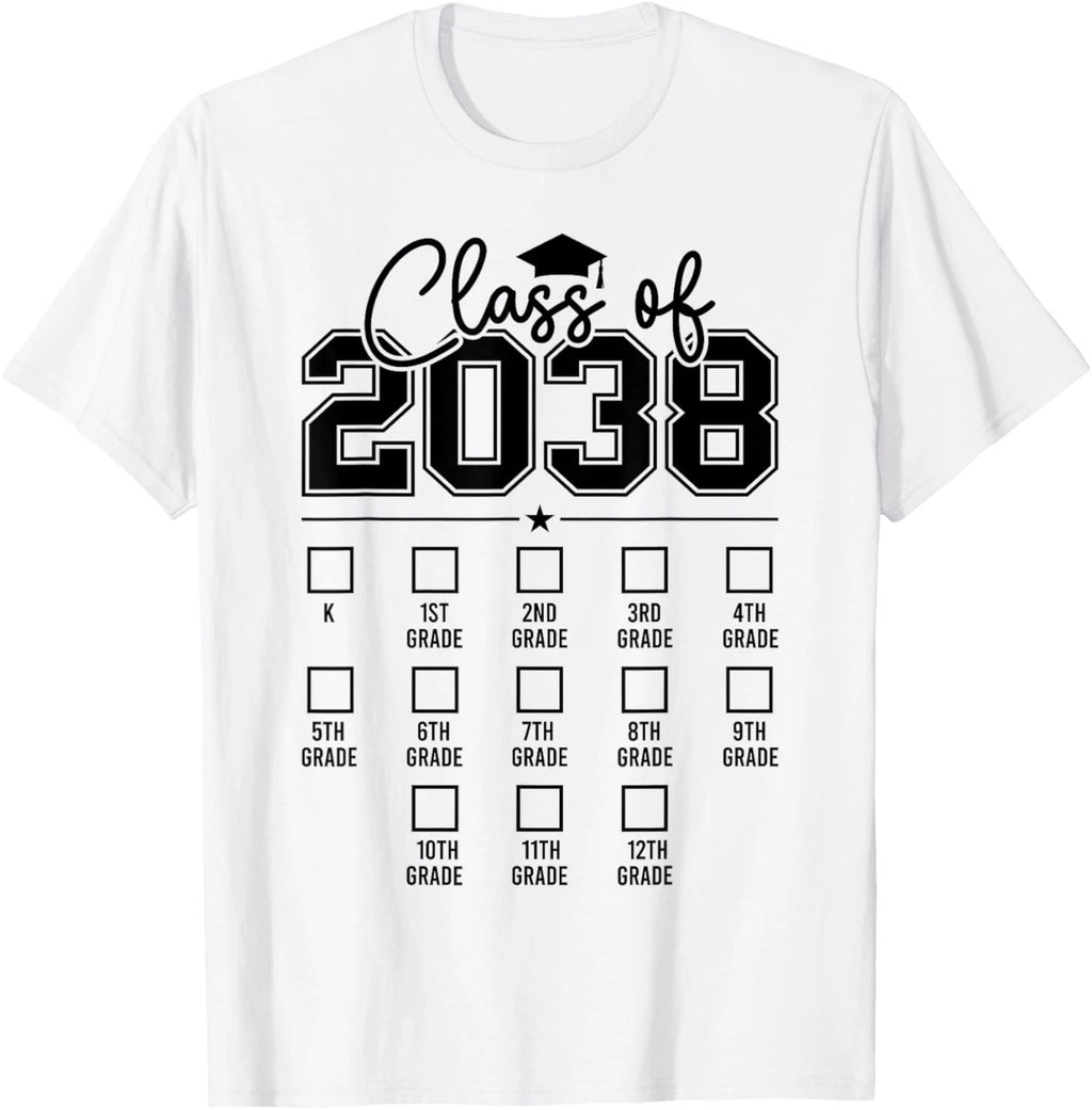 Class of 2038 Grow With Me Funny Kindergarten Back To School Gift Unisex T-Shirt