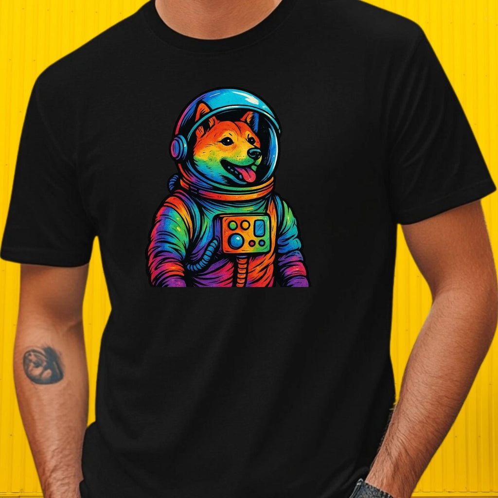 Mens Rainbow Astronaut Print Cotton T-Shirt Size XS to 5XL