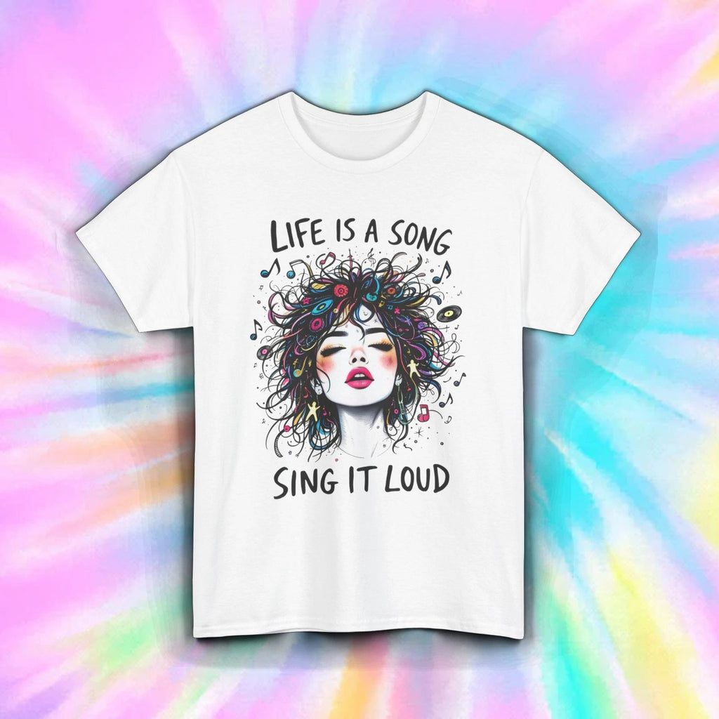 Life Is a Song Shirt Colorful Music Boho Girl Inspirational Art Tee S-5XL