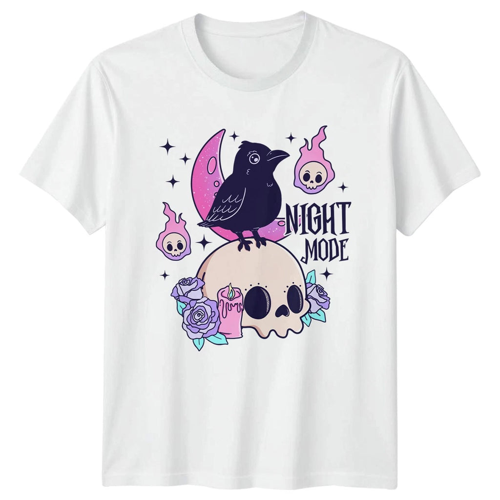Night Mode Womens T-Shirt Pastel Goth Pink Halloween Gift For Her