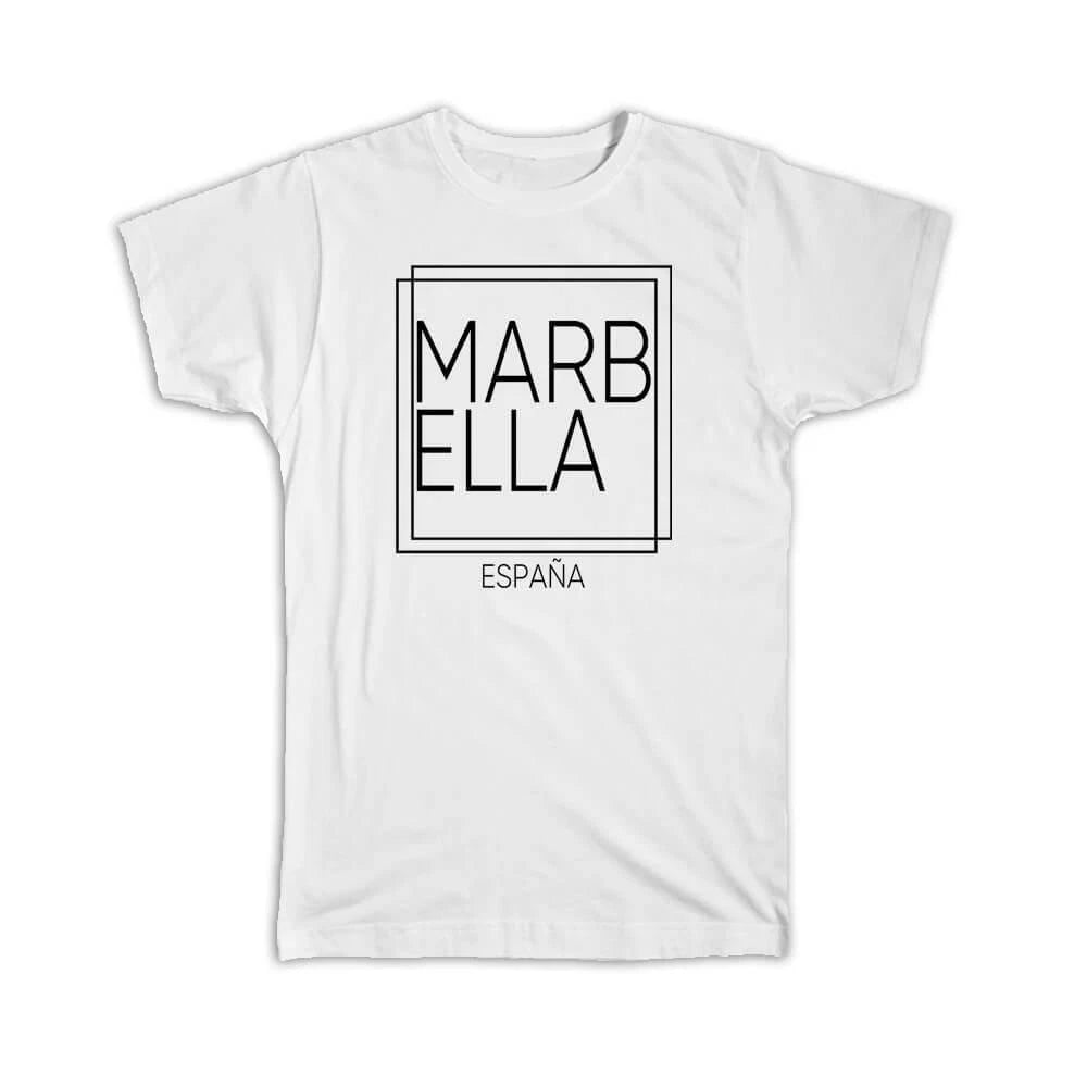 Gift T-Shirt : MARBELLA Spain Square Modern Minimalist Font