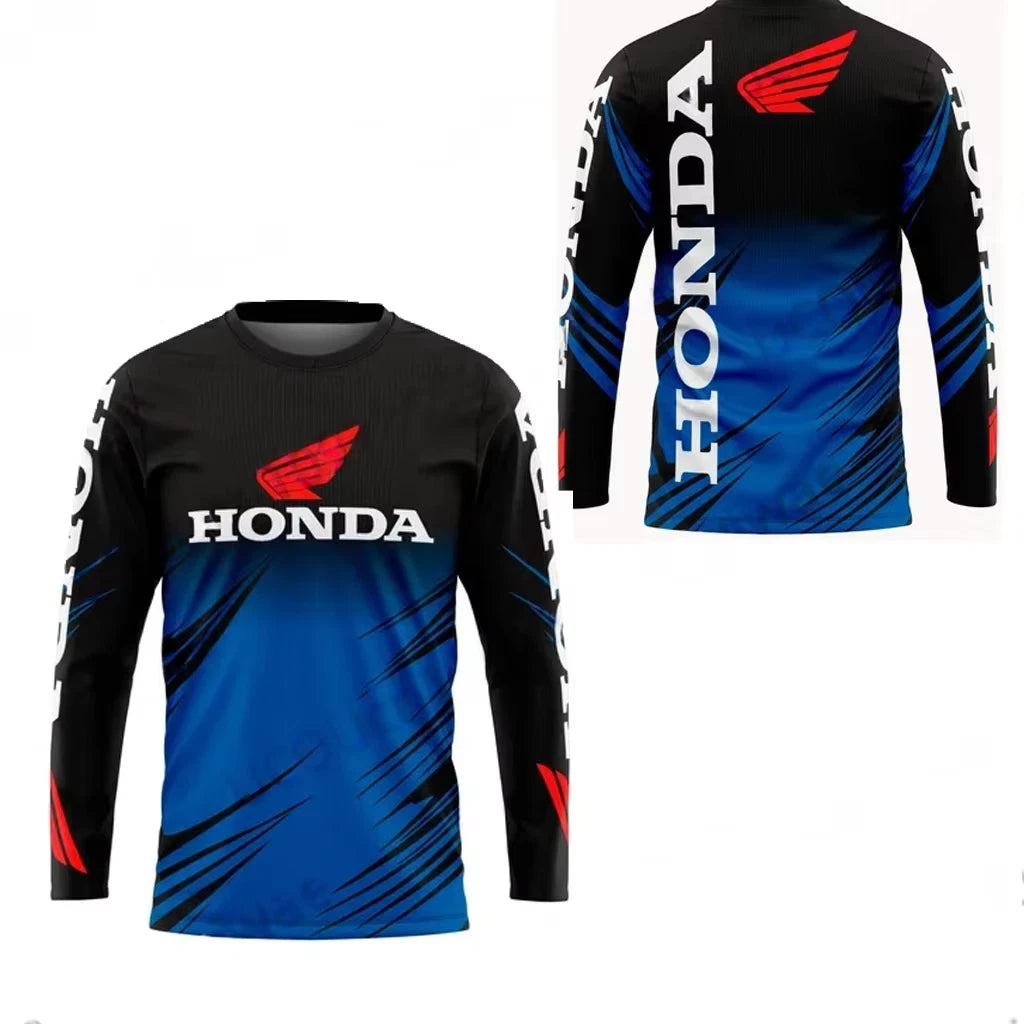 Motorcycle Racing Team Men's Long Sleeve Round Neck T-shirt