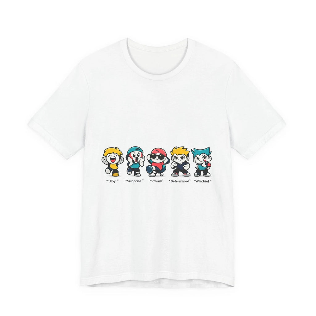 Mood Face Cartoon Tee | bold outline kawaii, emoji cartoon