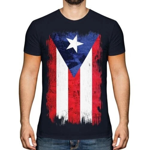 PUERTO RICO GRUNGE FLAG MENS T-SHIRT TEE TOP PUERTO RICAN SHIRT FOOTBALL GIFT