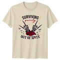 Surviving Purely Out Of Spite T-Shirt Skeleton Hands Roses Goth Alternative