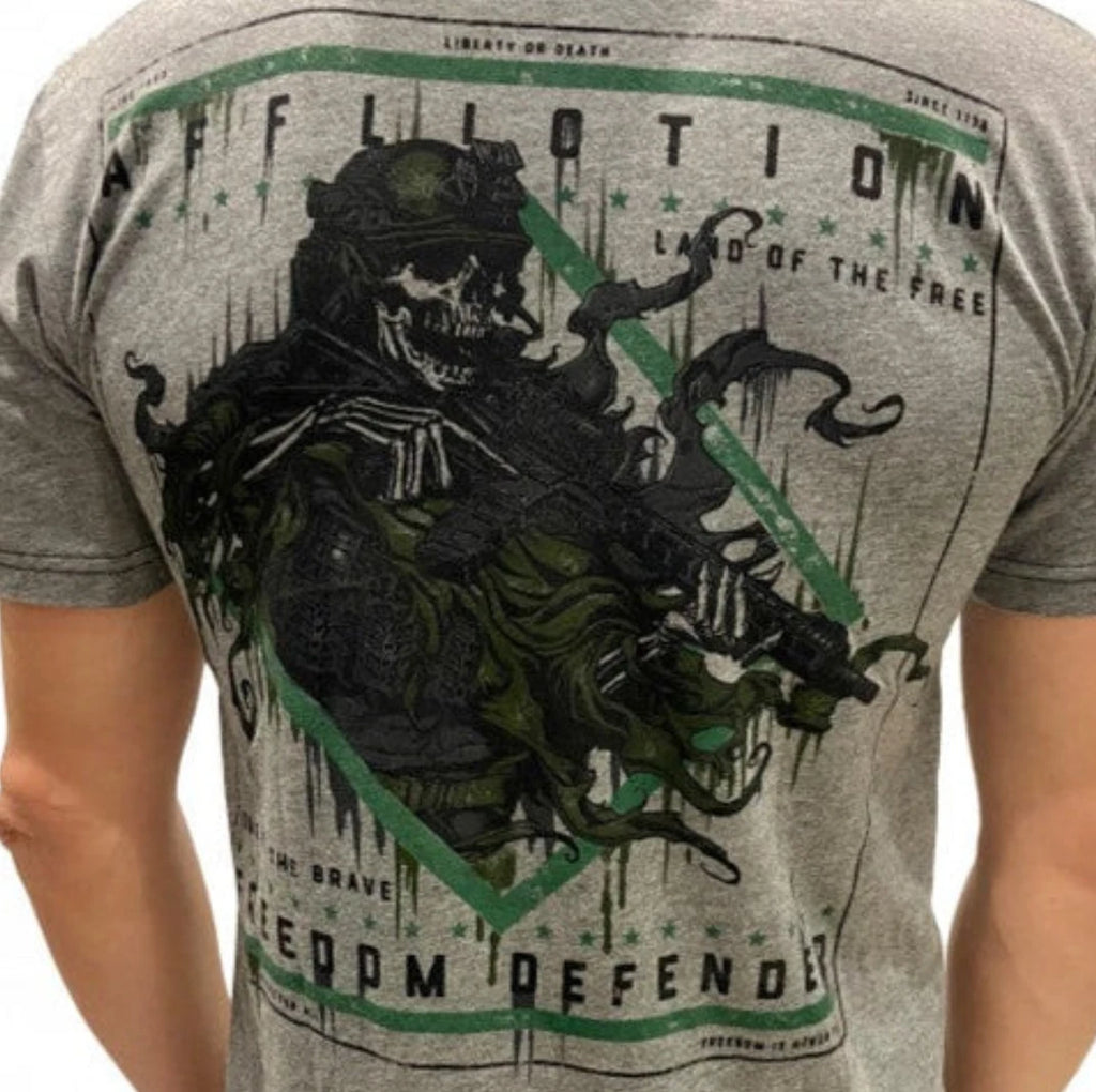 Affliction Men's "Brave Freedom" short sleeve crew neck grey T-shirt NWT
