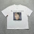 The GV Gallery Elton John T-Shirt Size L White Pink England 2025 Distressed