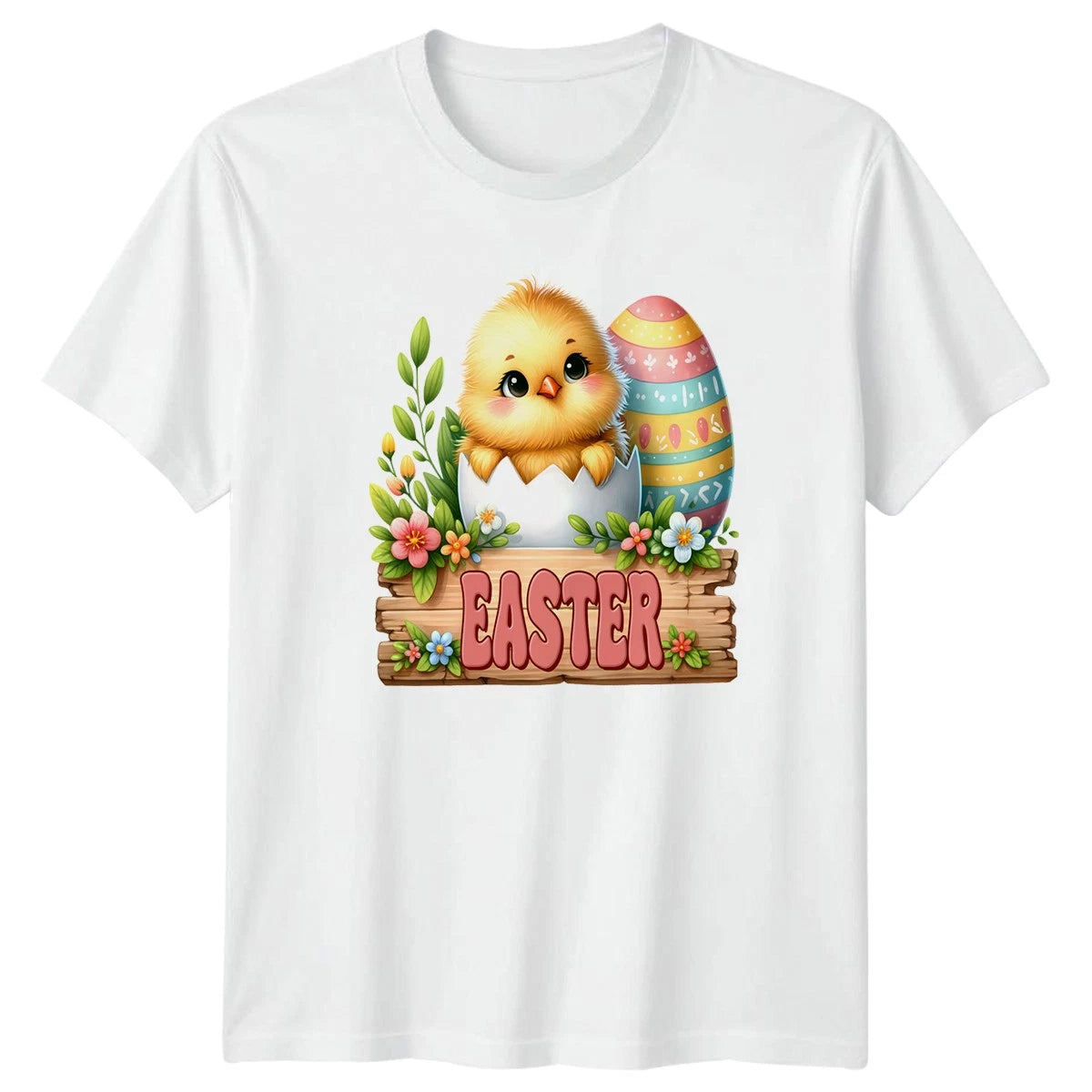 Cute Fluffy Chick In Cracked T-Shirt Baby Chick Easter Holiday Gift