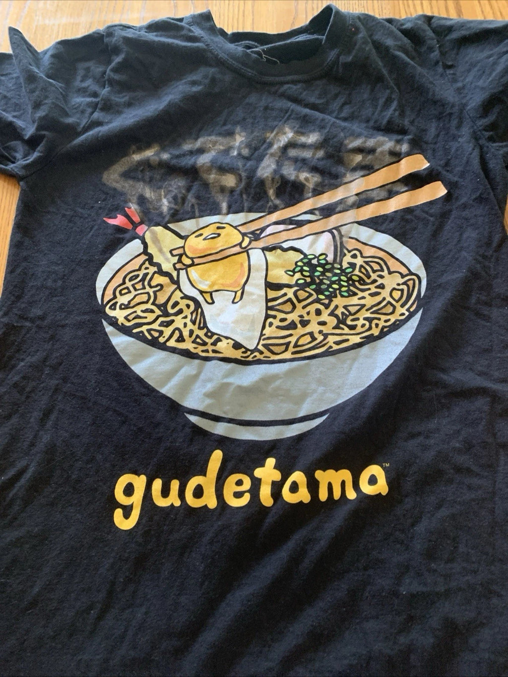 Gudetama The Lazy Egg TShirt Black Small Unisex