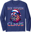 Funny 67 Meme Santa Christmas Brainrot Design Long Sleeve T-Shirt