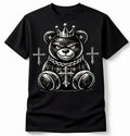 Faith Bear Shirt Crown Cross Graphic Tee Streetwear Oversized Vintage Style