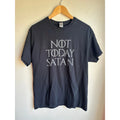 Gildan Heavy Cotton Not Today Satan Graphic T-Shirt Mens Large Black