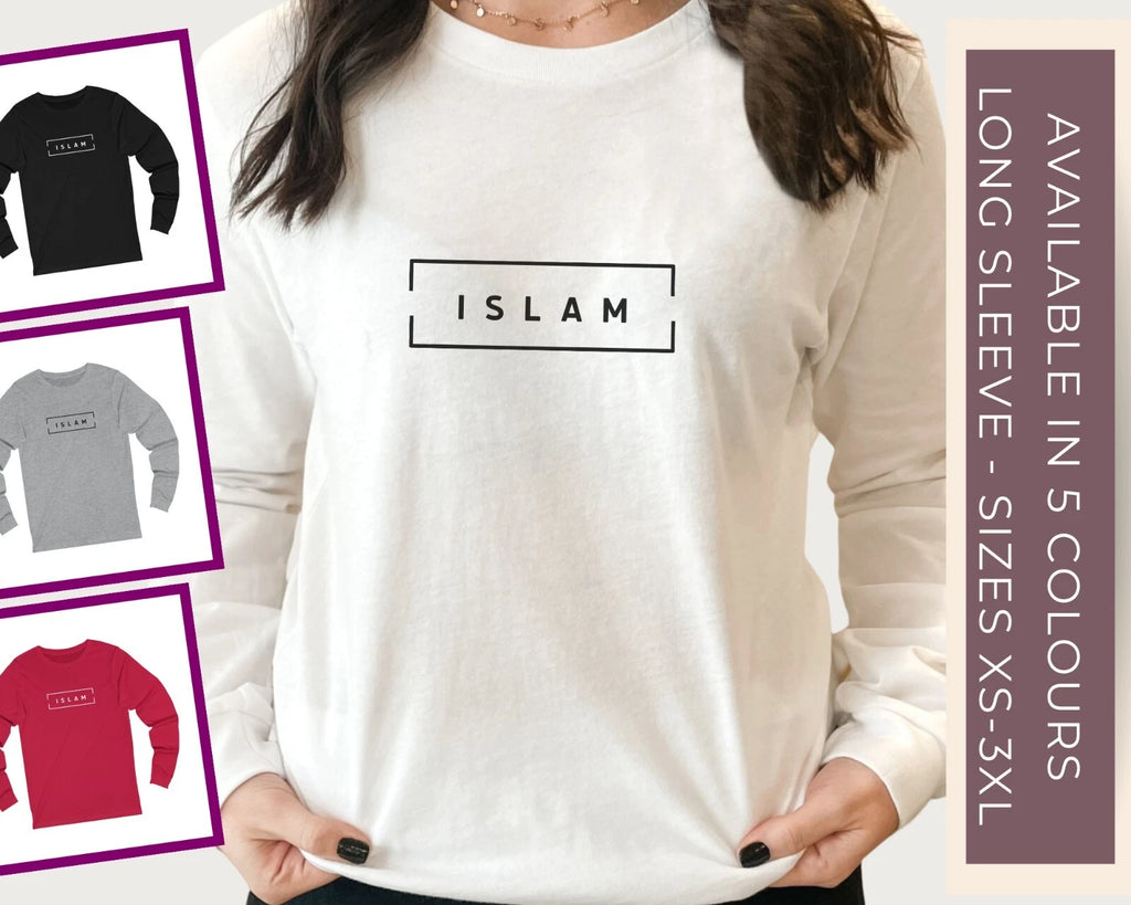 ladies muslim long sleeve shirt islam minimalist 5 colours sizes XS-XL