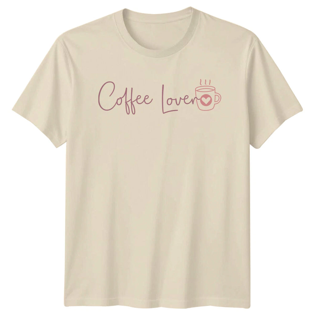 Coffee Lover T-Shirt Cute Heart Coffee Cup Graphic Tee