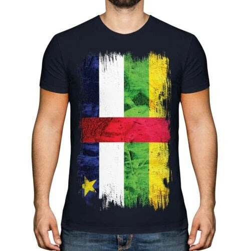 Zentral Afrikanische Republik Grunge Flagge Herren T-Shirt République