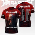 Super Hot Megadeth 2026 World Tour Black S to 5XL Concert 3D Shirt