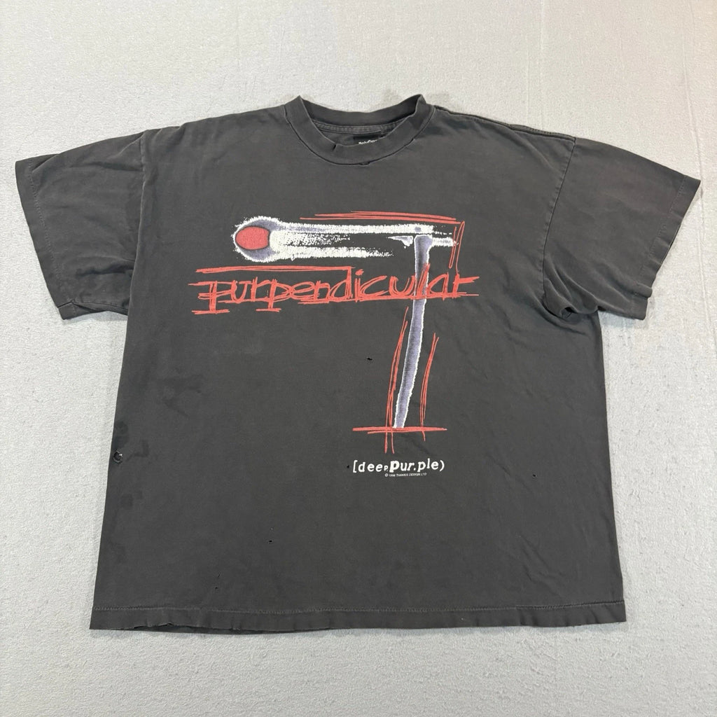 Vintage 1996 Deep Purple Purpendicular Tour Tee T Shirt XL Faded Distress Grunge