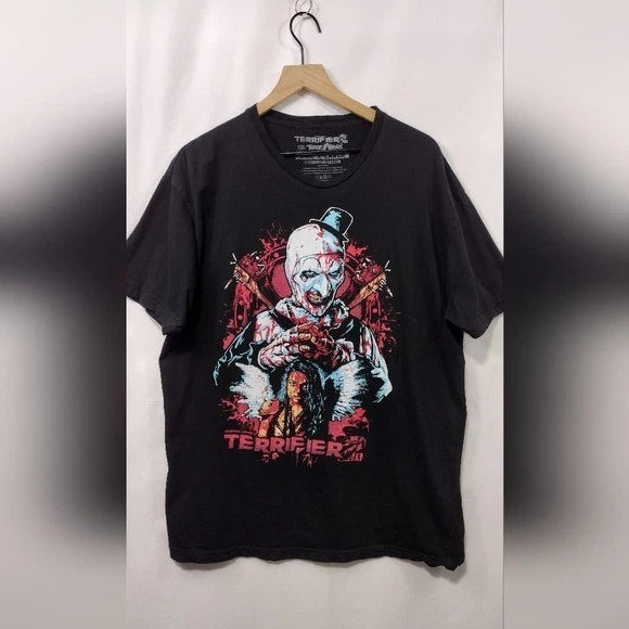 Terrifier 2 Work Of Art Shirt Mens XL Black Boho Retro Grunge Halloween Horror