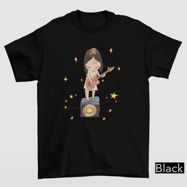 Yoshitomo Nara Guitar Girl Shirt Gildan 5000 Coquette Japan Aesthetic Tee 5XL