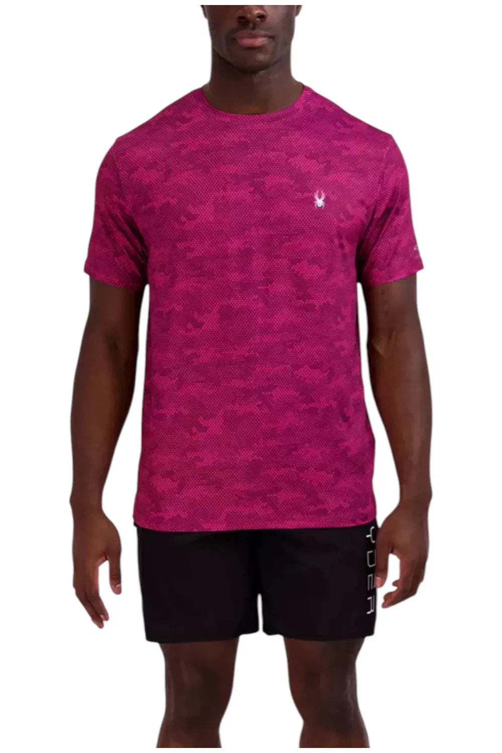 Spyder Men's Standard Quick Dry Short Sleeve Solid Rashguard Wine