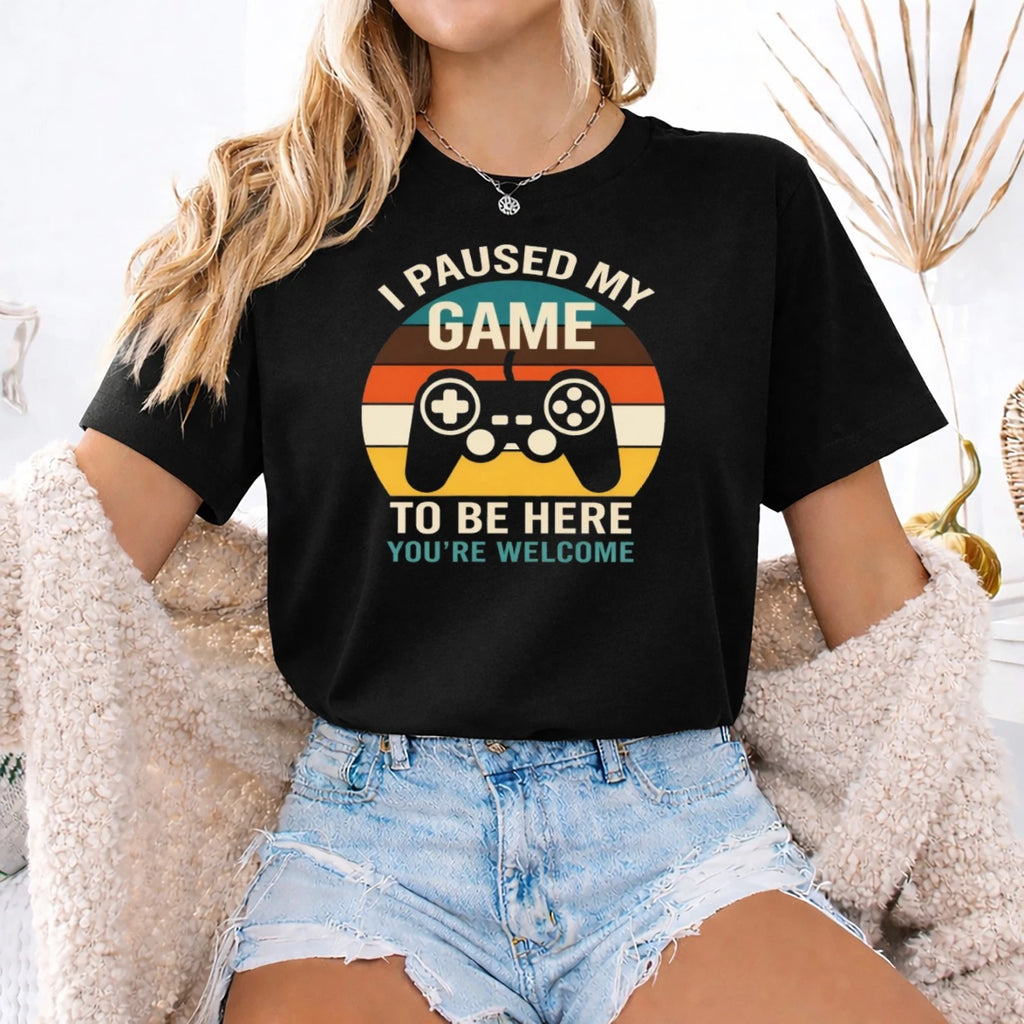 I Paused My Game To Be Here Funny Gaming Gamer Tshirt  Game  shirt, Game Paused3