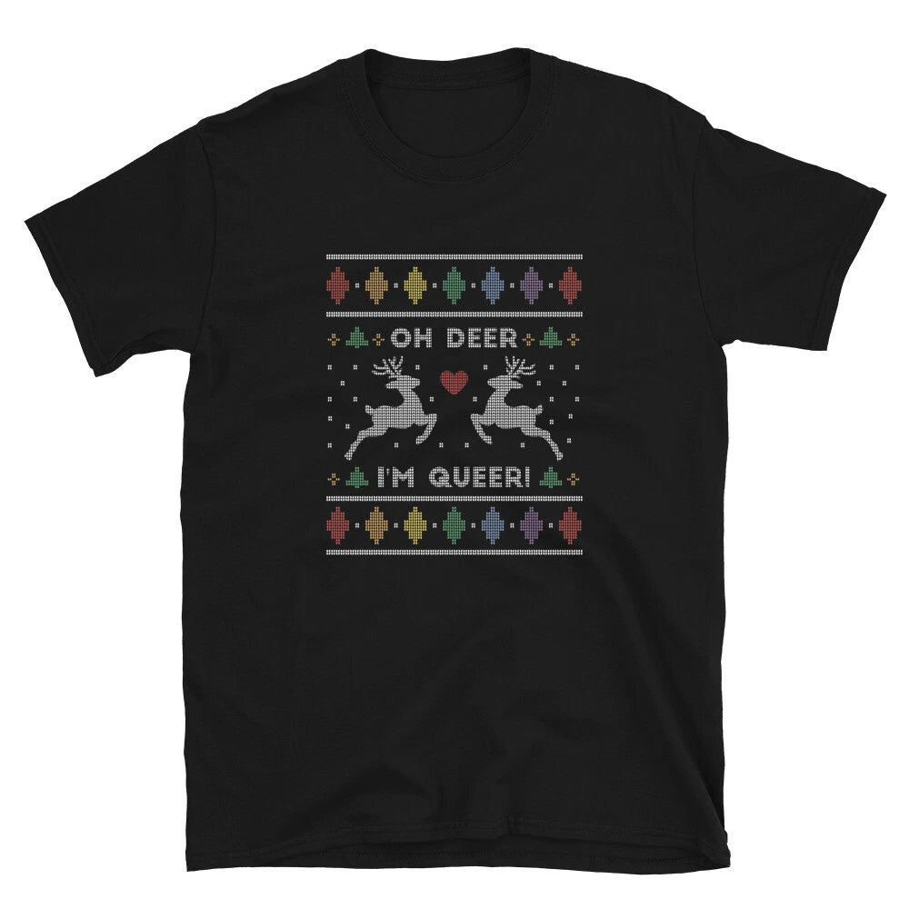 Ugly Sweater Queer Christmas Adult Sarcastic Humor T-Shirt