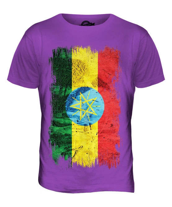 ETHIOPIA GRUNGE FLAG MENS T SHIRT TEE SHIRT XS S M L XL 2XL 3XL 4XL 5XL