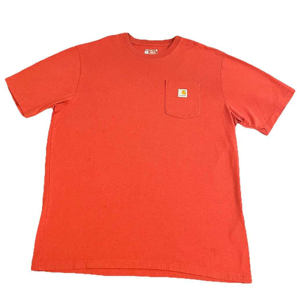 Carhartt Pocket T-Shirt Mens XL Tall Orange Loose Fit Workwear Construction Work