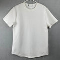 Forever 21 White Honeycomb Quilted Short Sleeve Crewneck Curved Hem Top Mens M/L