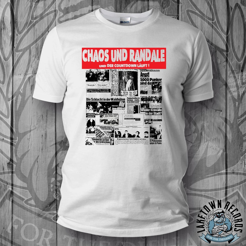 CHAOS & RANDALE T-SHIRT S-3XL Punk Skinhead Oi! Chaos Stage Punk Shirt Streetwear