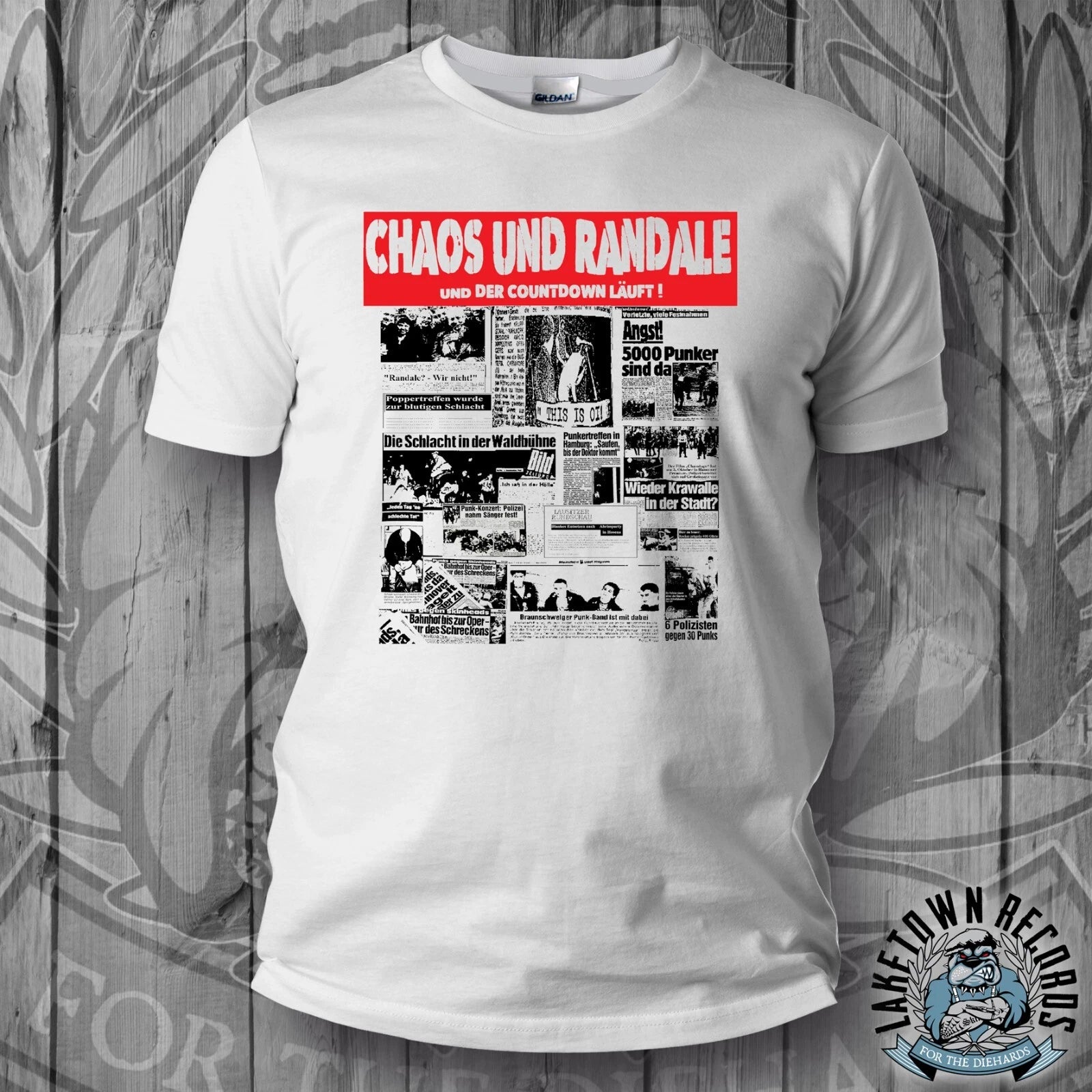 CHAOS & RANDALE T-SHIRT S-3XL Punk Skinhead Oi! Chaos Stage Punk Shirt Streetwear