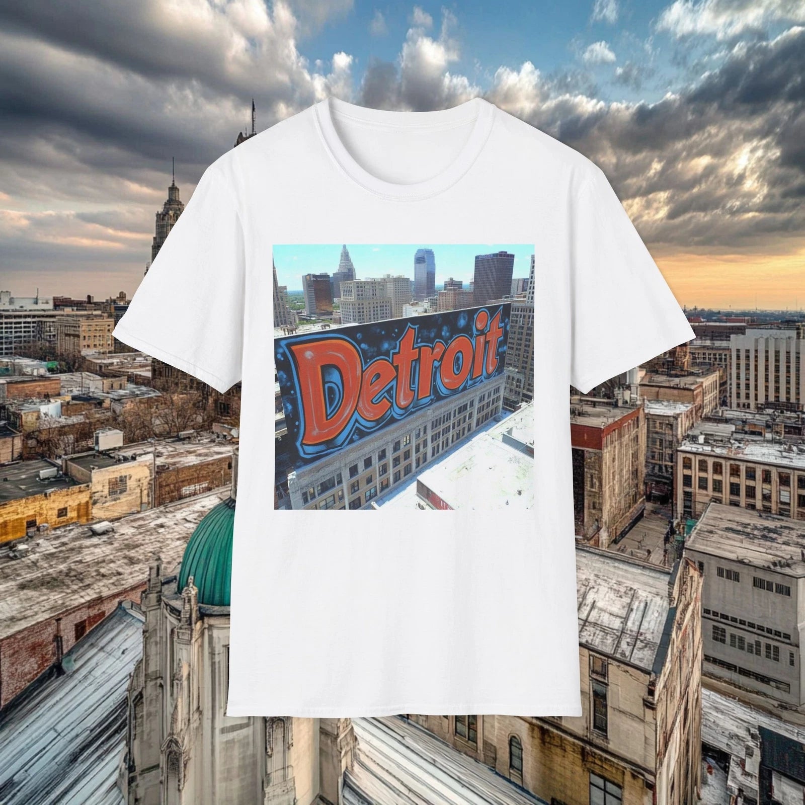 Detroit Graffiti Billboard T-Shirt - Urban Streetwear Tee