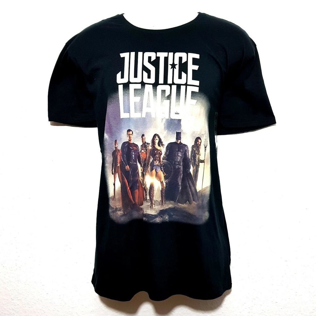 Justice League T-shirt Summer Shirt Black Cotton Size XL - XXL