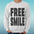 Felpa Man Light Sweater Light Grey " Free Smile " Road To Happiness
