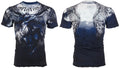 AFFLICTION Men's T-shirt UPWARD Biker Wings Tattoo Blue MMA All Sizes