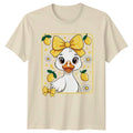Cute Baby Duckling Wearing Lemon Womens T-Shirt Farm Animal Birthday