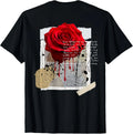 ( ON Back ) Streetwear Graphic Dark Floral Urban Aesthetic Unisex T-Shirt
