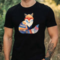 Mens Boho Watercolour Fox Motif Cotton T-Shirt Size XS to 5XL