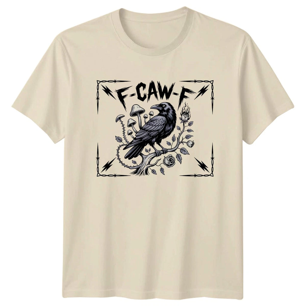 Gothic Creatures F-Caw-F Raven Mushroom Mens T-Shirt Womens Graphic Unisex Tee