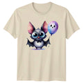 Cute Bat Balloon Bats Animals Mens T-Shirt Womens Tee Graphic Unisex Top