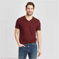 Men's Short Sleeve V-Neck Perfect T-Shirt - Goodfellow & Co Red S *SEE DEAL!!!*