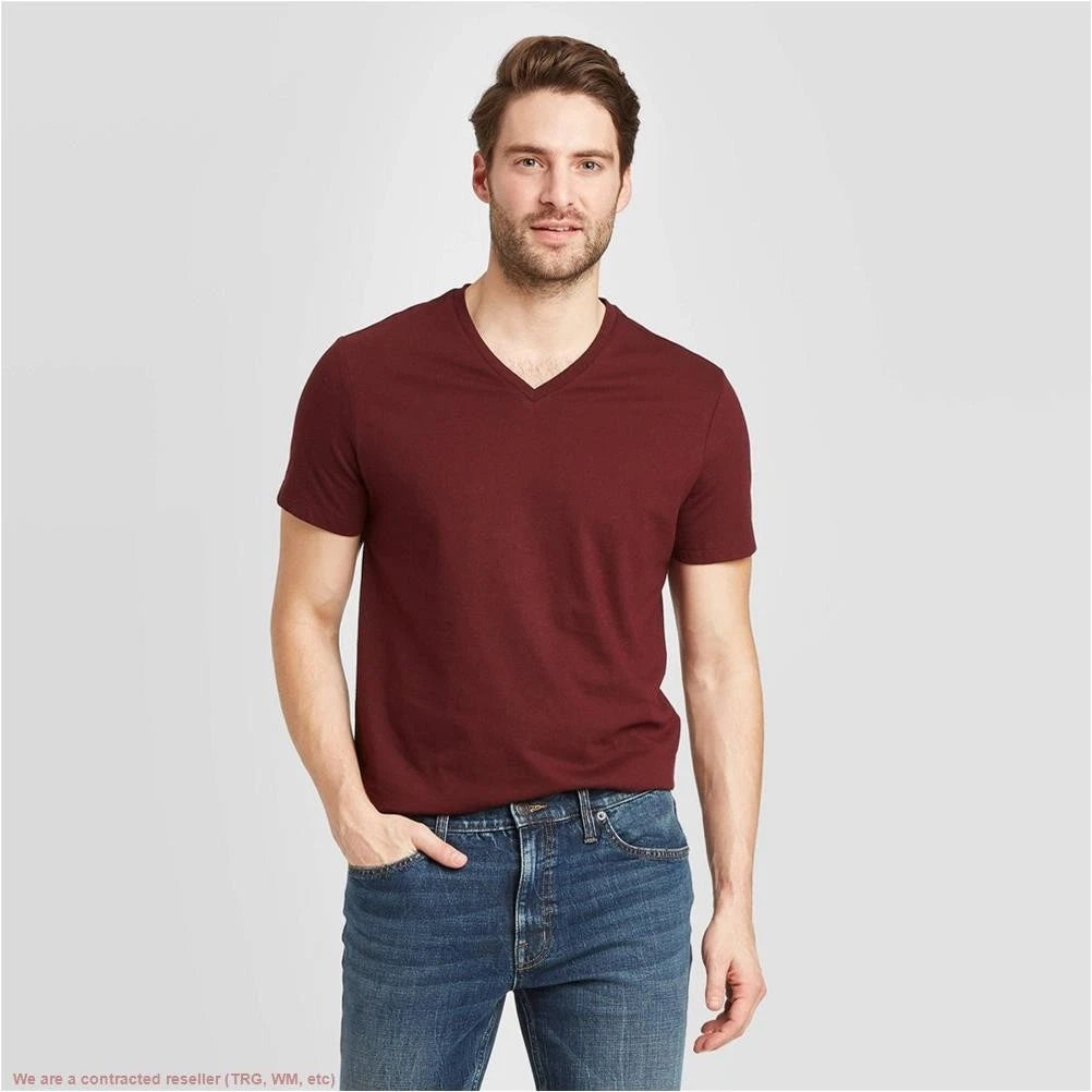 Men's Short Sleeve V-Neck Perfect T-Shirt - Goodfellow & Co Red S *SEE DEAL!!!*