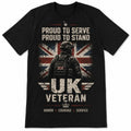 UK Veteran T-Shirt Proud To Serve British Military Soldier Union Jack Tee