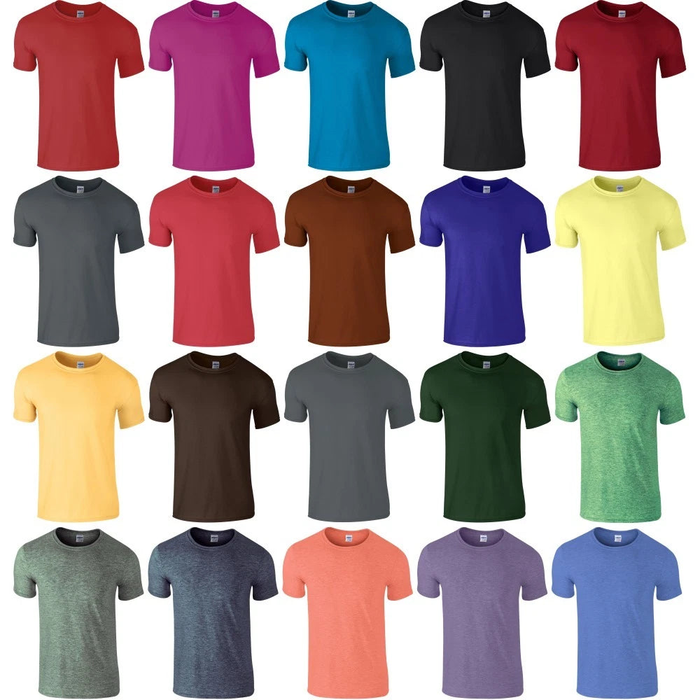 Mens Adult Gildan 100% Cotton Softstyle Ringspun Colour Plain T Shirt Top