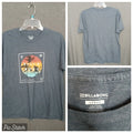 Billabong Mens Large Fits Medium Black Front Graphic Short Sleeve T-Shirt Logo