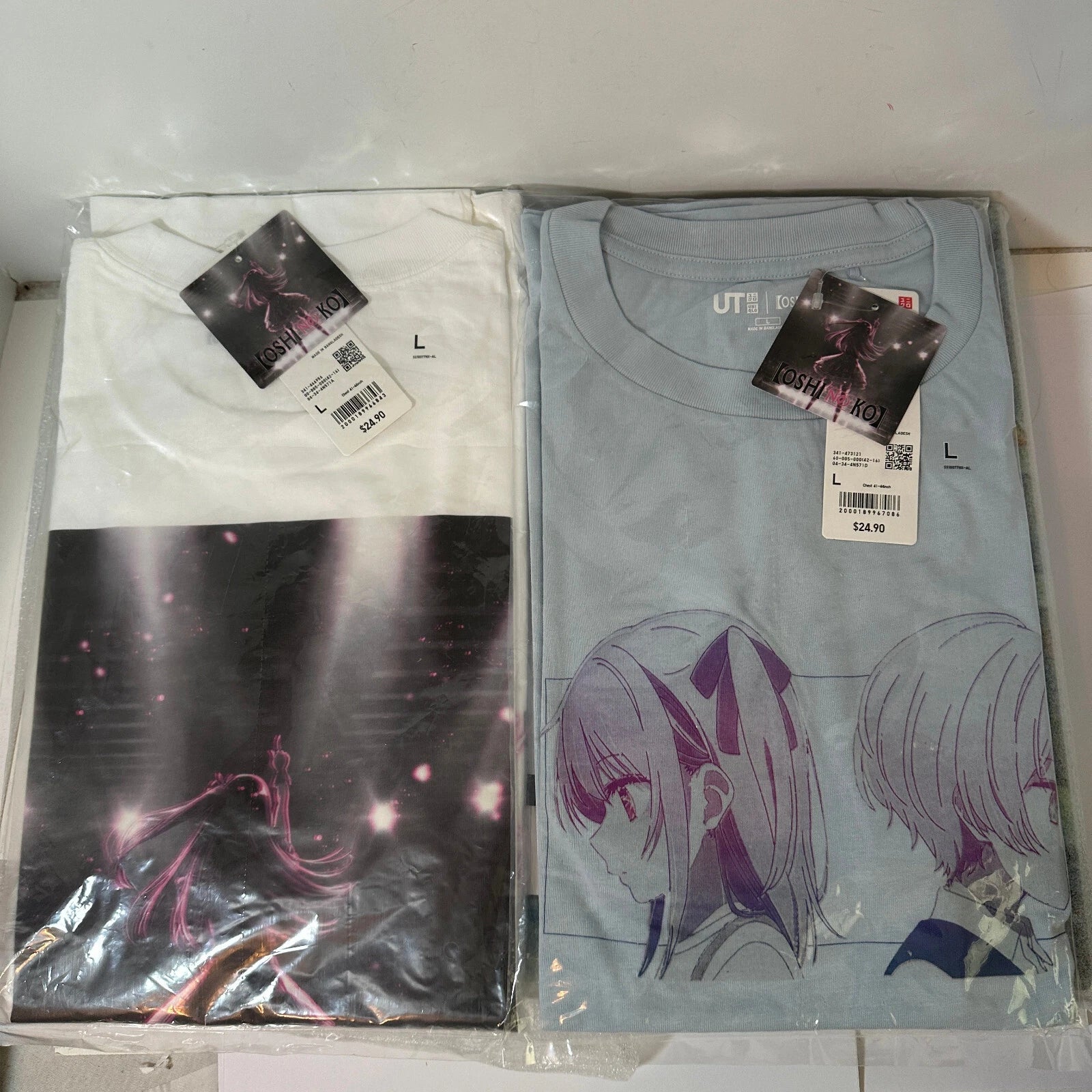 OSHI NO KO - Short-Sleeve Graphic T-Shirt - Uniqlo - Size: Large - New Set of 2