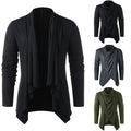 Casual Yet Stylish Men's Asymmetrical Overlap Cardi Top with Shawl Collar