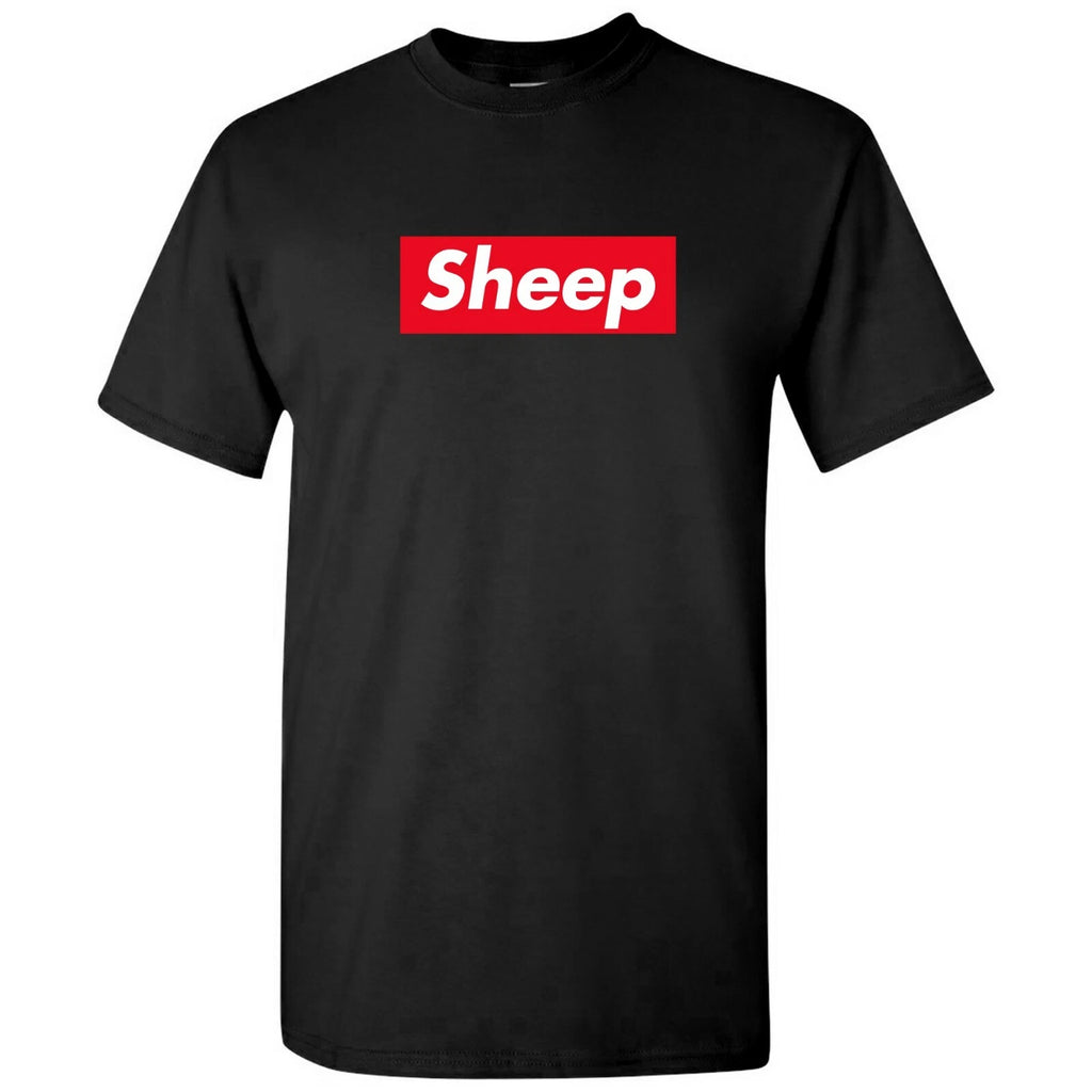 Sheep Box Logo - Funny Parody Trendy Ironic Urban Streetwear Novelty T Shirt